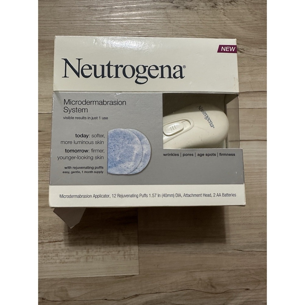 Neutrogena Microdermabrasion System Kit 12 Puffs NEW OPEN BOX w/ Batteries